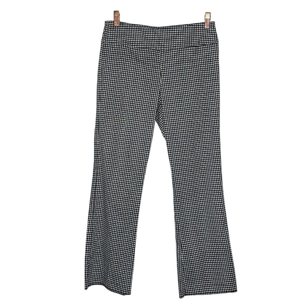 Elliot Lauren Pants Women Size 4 Black White Gingham Check Dress‎ Slacks STRETCH